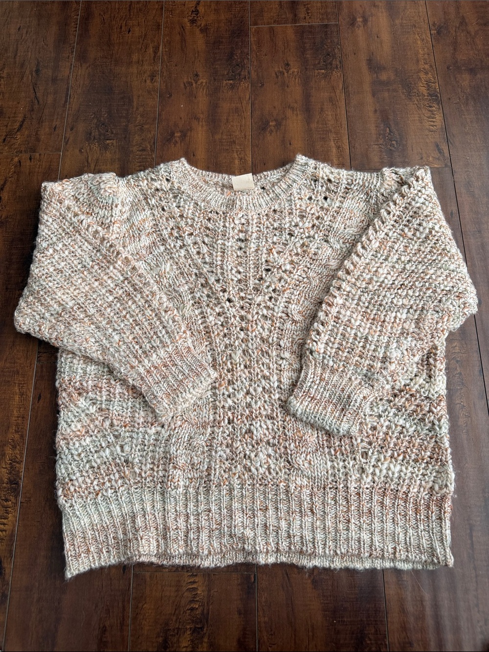 Matilda Jane (Good Hart) Cream and Tan Marled Crewneck Sweater